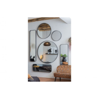 Spiegel metaal zwart 80 cm 